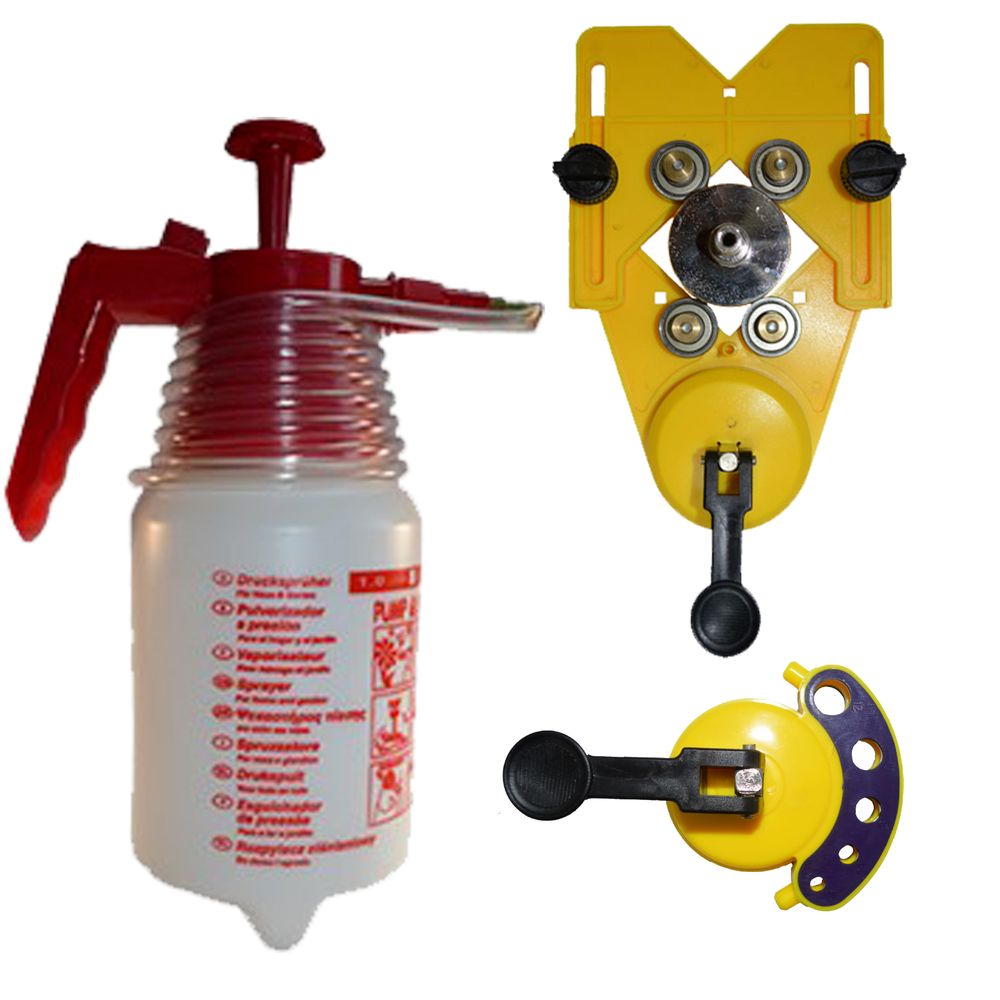 Diamond Hole Saw Drill Guide Set + Water Feed System Keep Bits Straight and Cool