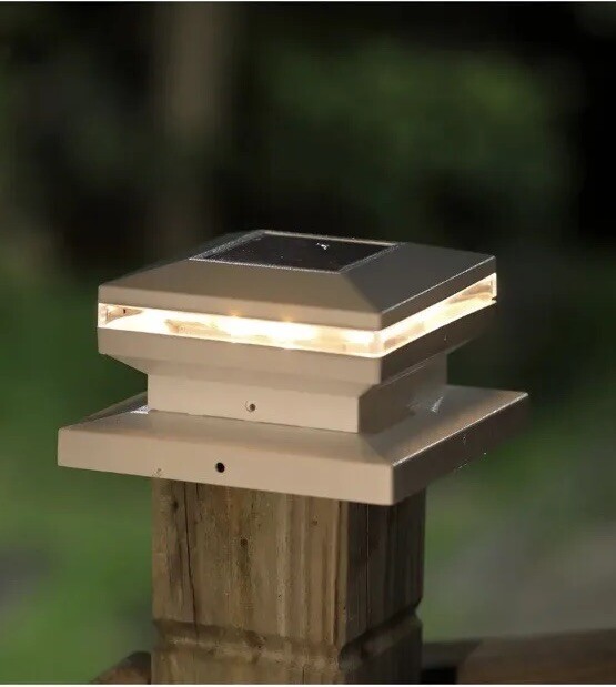 Solar Post Lights Dynaming 6 Pack Outdoor Decorative Post Cap Light 3000K White