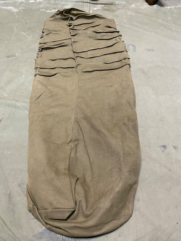 ORIGINAL WWII US ARMY .30 .50 CAL AMMO METALLIC BELT LINK CARRY CATCH BAG-OD#3