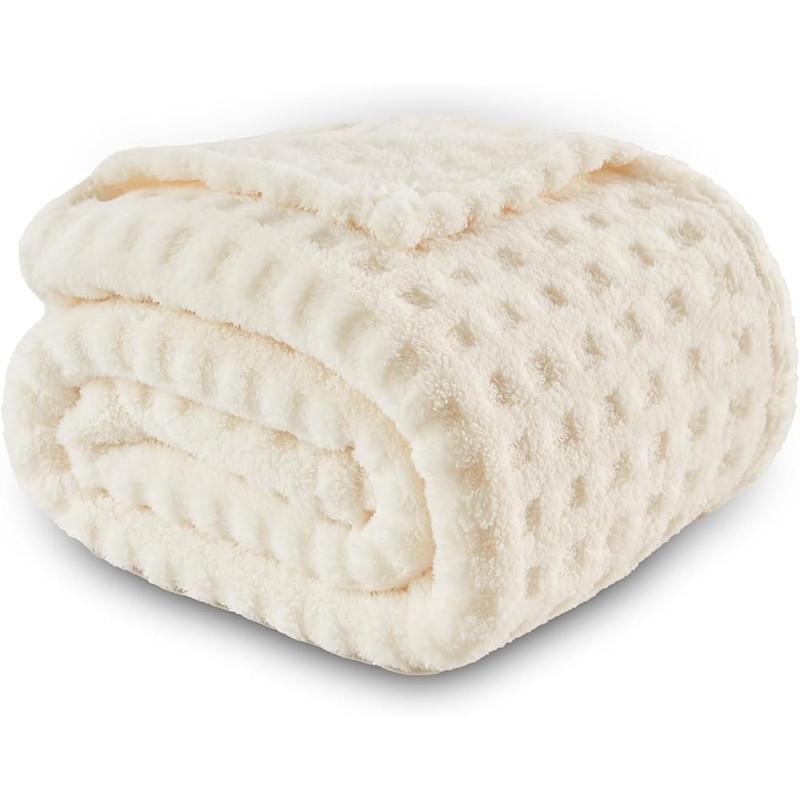 Soft Reversible Flannel Fleece Throw Blanket Lightweight Durable Warm Microfiber