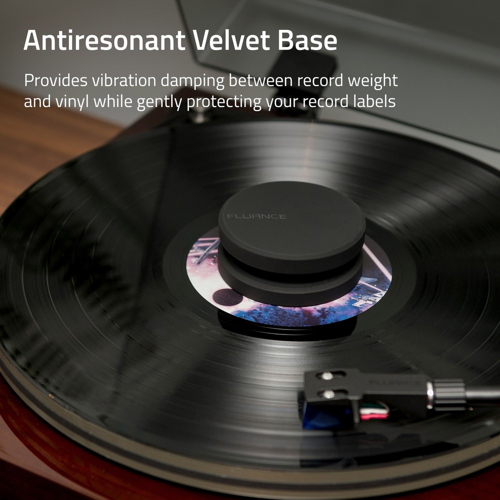 Fluance Turntable Isolation Base and Vinyl Record Rubberized Weight Stabilizer