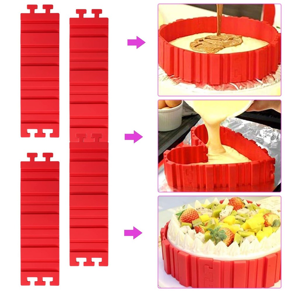 Magic Snake DIY Silicone Cake Pan Mold Baking Mould Tools Any Shape 16 PCS