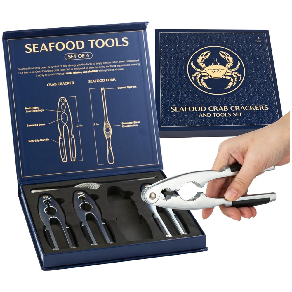 Elegant Crab Crackers & Picks Set,  Seafood Tools