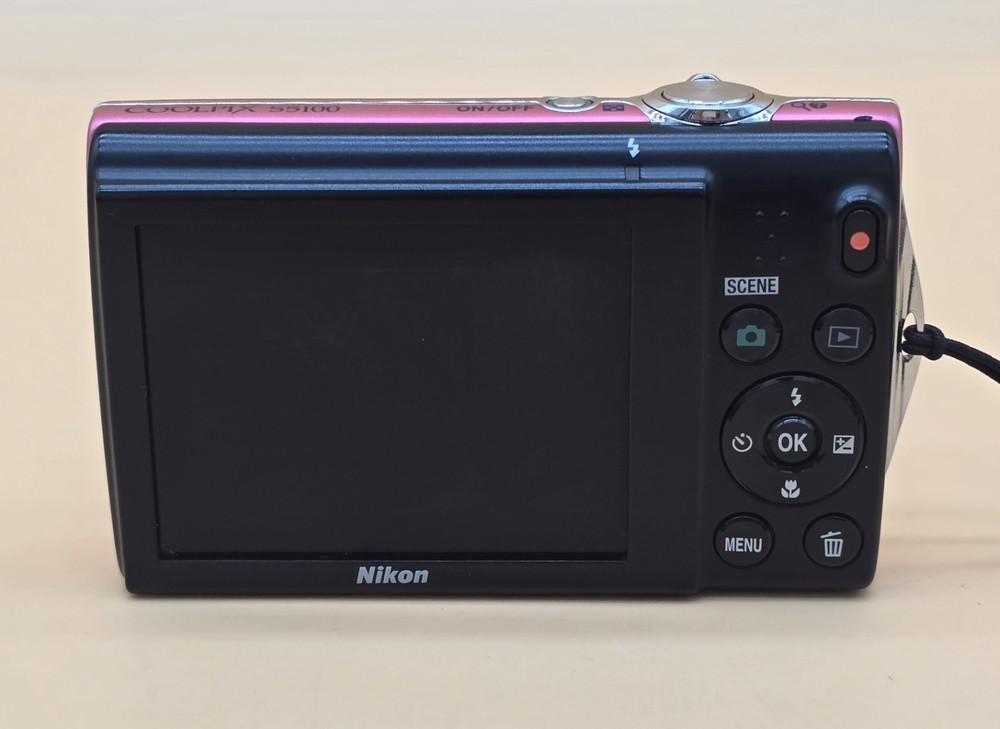 Nikon COOLPIX S5100 Pink Compact Digital Camera Tested Working.