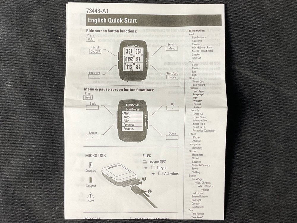 LEZYNE SUPER PRO GPS Cycle Computer Wireless Sensors Digital Display Tested