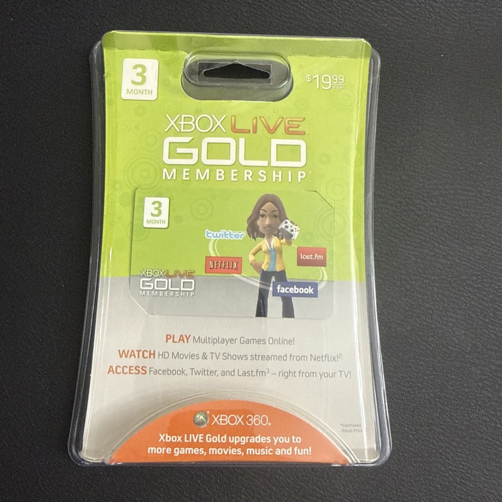Microsoft Xbox Live 3 Month Gold Membership Card - Digital Code