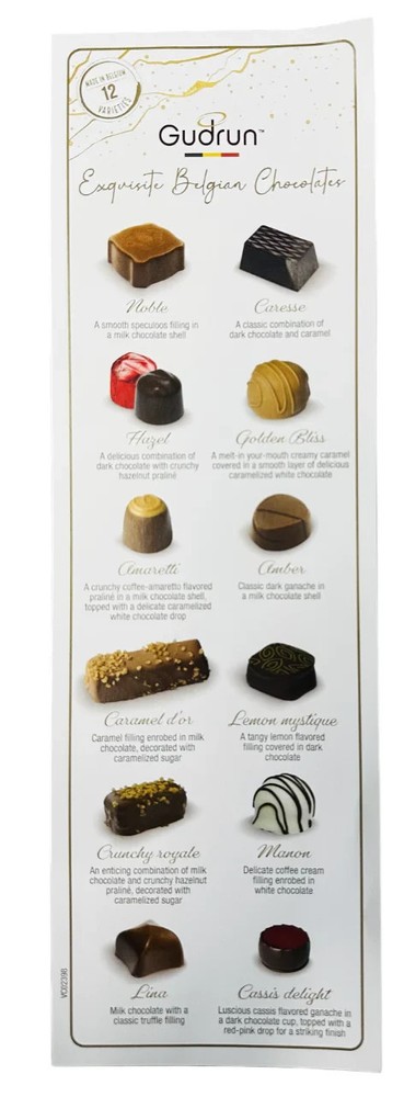 Gudrun Tall Tower Assorted Belgian Chocolates 18.8 oz - RED