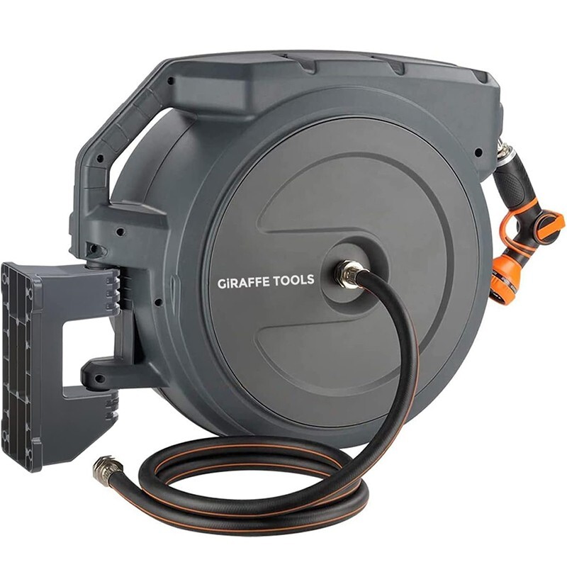 Giraffe Tools 5/8-In 90-Ft Retractable Garden Hose Reel
