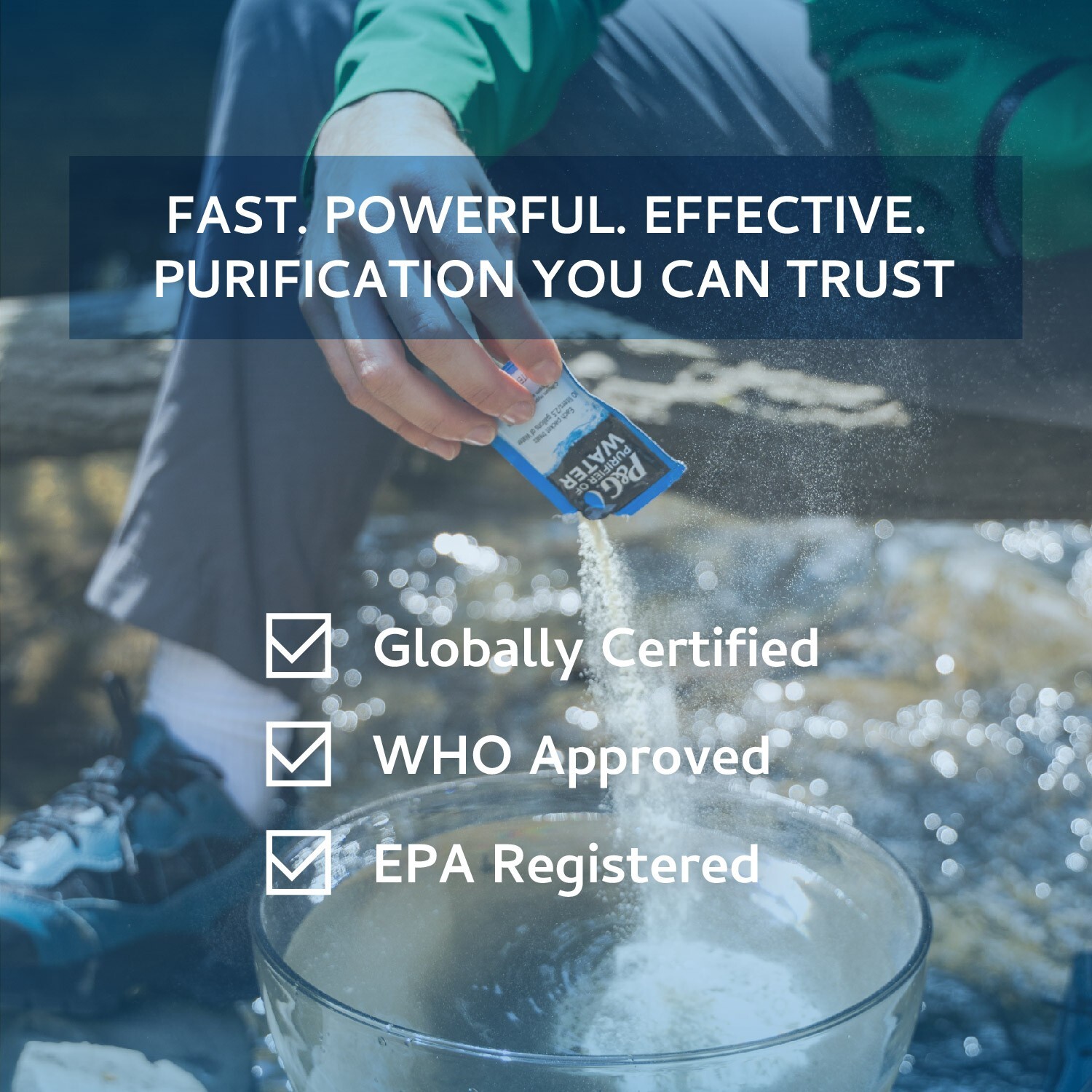 P & G Purifier of Water Portable Water Purifier Packets (Box of 240 Packets)