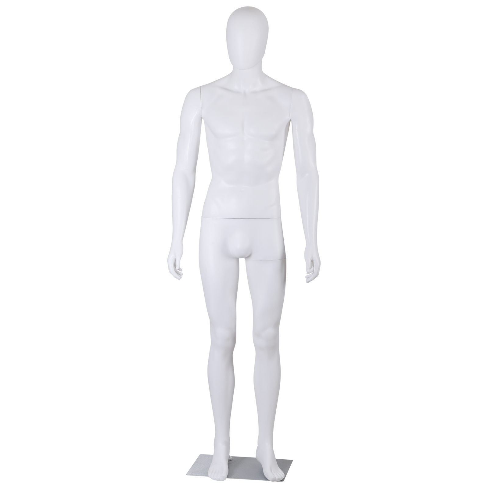 Male Mannequin Full Body Dress Form Adjustable 73Inch Realistic Detachable White