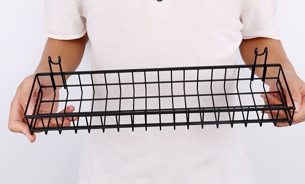 Kaforise Hanging Basket for Wire Wall Grid Panel, Multi-Function Small, Black