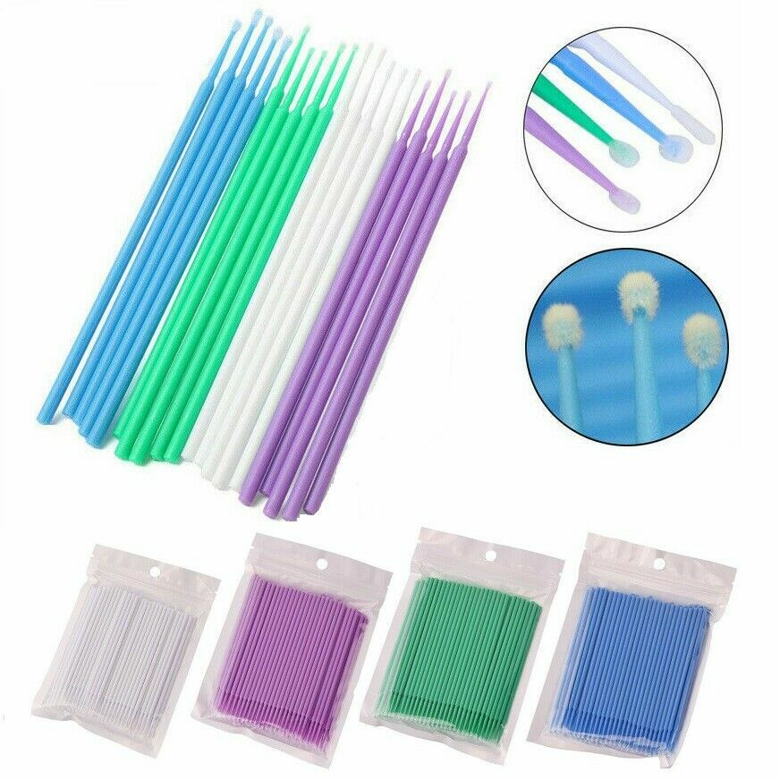 400 Pcs Dental Disposable Small Micro Applicators Micro Brushes Green 2.0mm