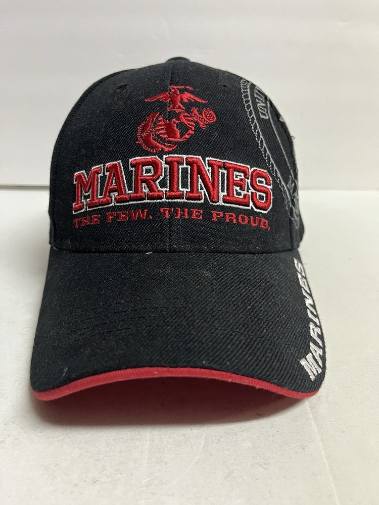 MARINES The Few The Proud Adjustable Hat Cap Embroidered Logo Script Licensed