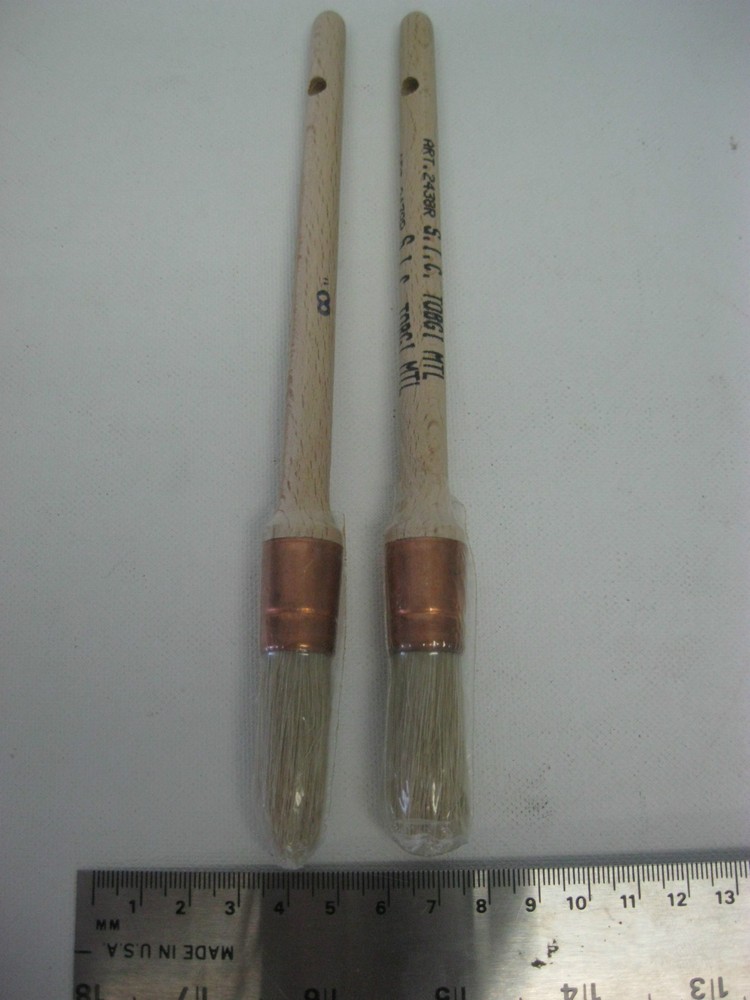 2pcs Professional paint brush White Bristle # 8 Round
