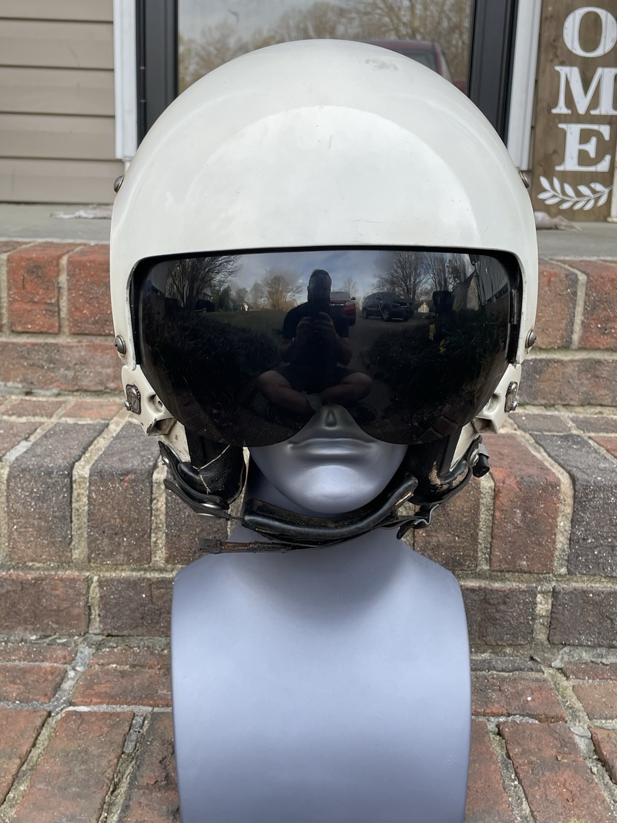 Vtg HGU-26 Dual Visor Gentex Flight Fighter Pilot Helmet Partial decals