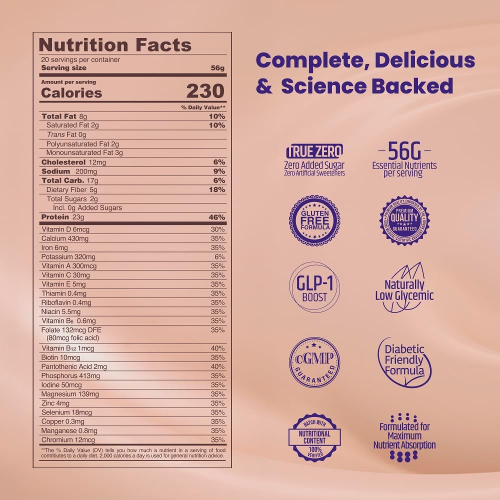 VIVRI ShakeMe TRUE ZERO Chocolate | Complete Meal Replacement | 20 Servings |...