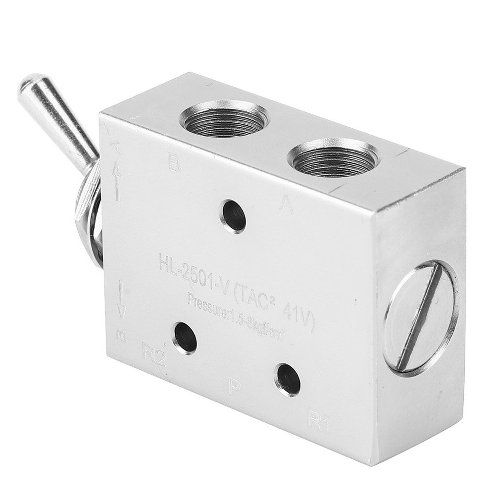 Toggle Switch Valve 2-Position 5-Way Mechanical Pneumatic Knob Switch G1/8in CS
