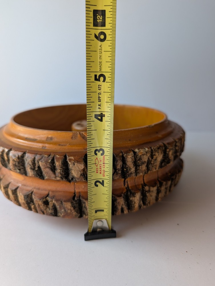 Vintage Rusticware Nut Bowl Set With Edge Tree Bark Nutcracker