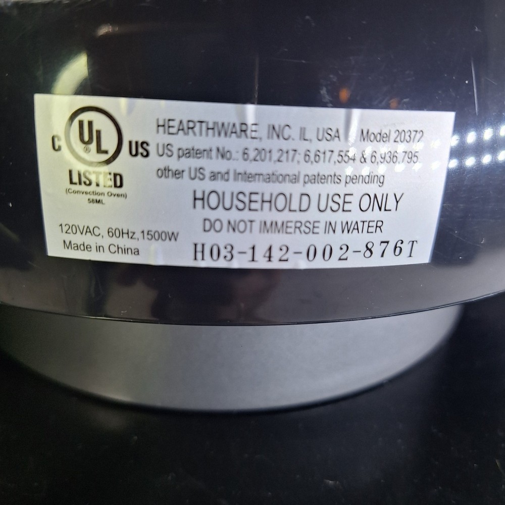 Hearthware Nuwave Pro Infrared Oven Black Replacement Power Head Top 20372 EUC