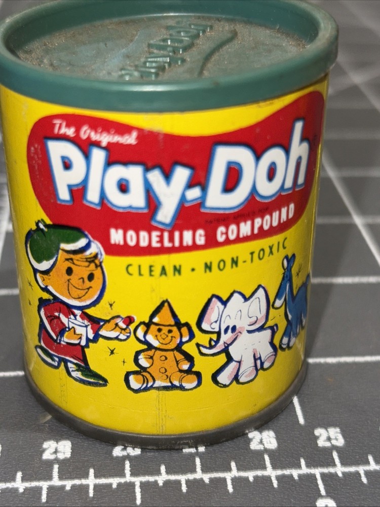 2 Original Play-Doh Vintage Empty 1962 2 Oz Cans