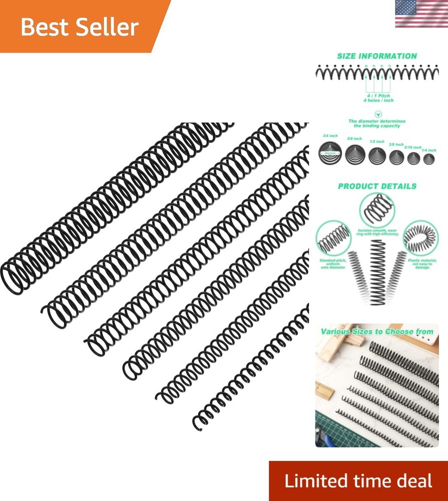 120 Pack Multi-Size Plastic Spiral Coils Kit for Elegant Binder Organization