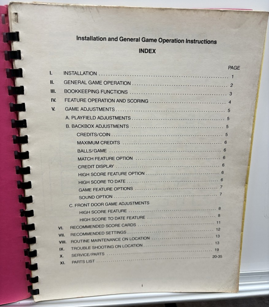 ORIGINAL-BALLY-FLASH GORDON-INSTALLATION AND GAME OPERATION INSTRUCTIONS