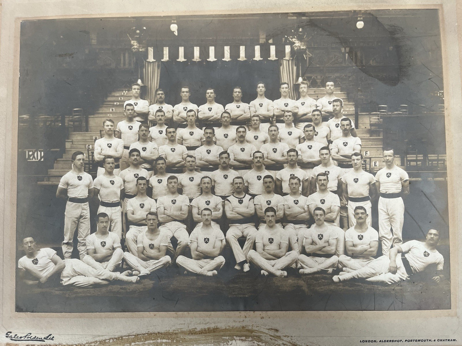 The Royal Welsh Welch Fusiliers Gymnasium Team Black & White Photograph Mounted