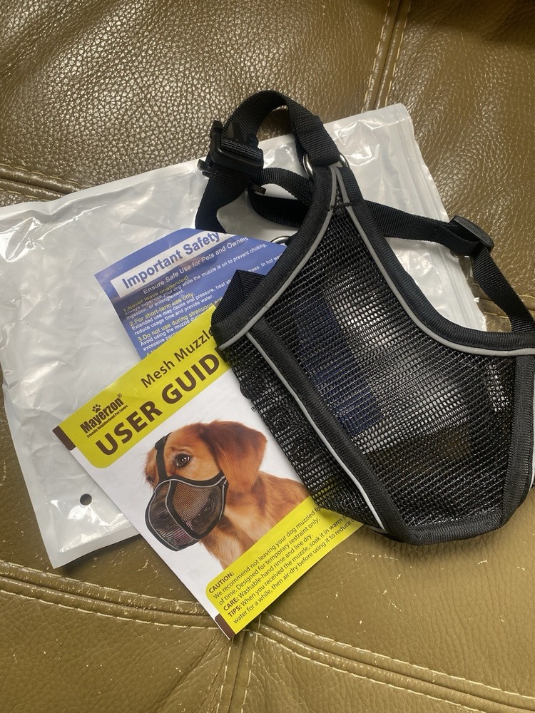 Mayerzon Mesh Muzzle Size Large Black Adjustable New