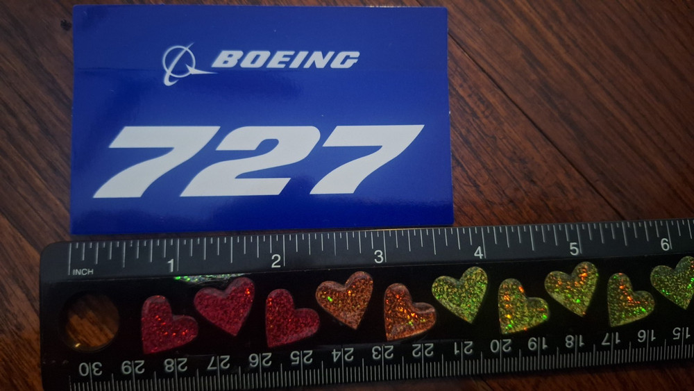 BOEING 727 Rectangular sticker- New