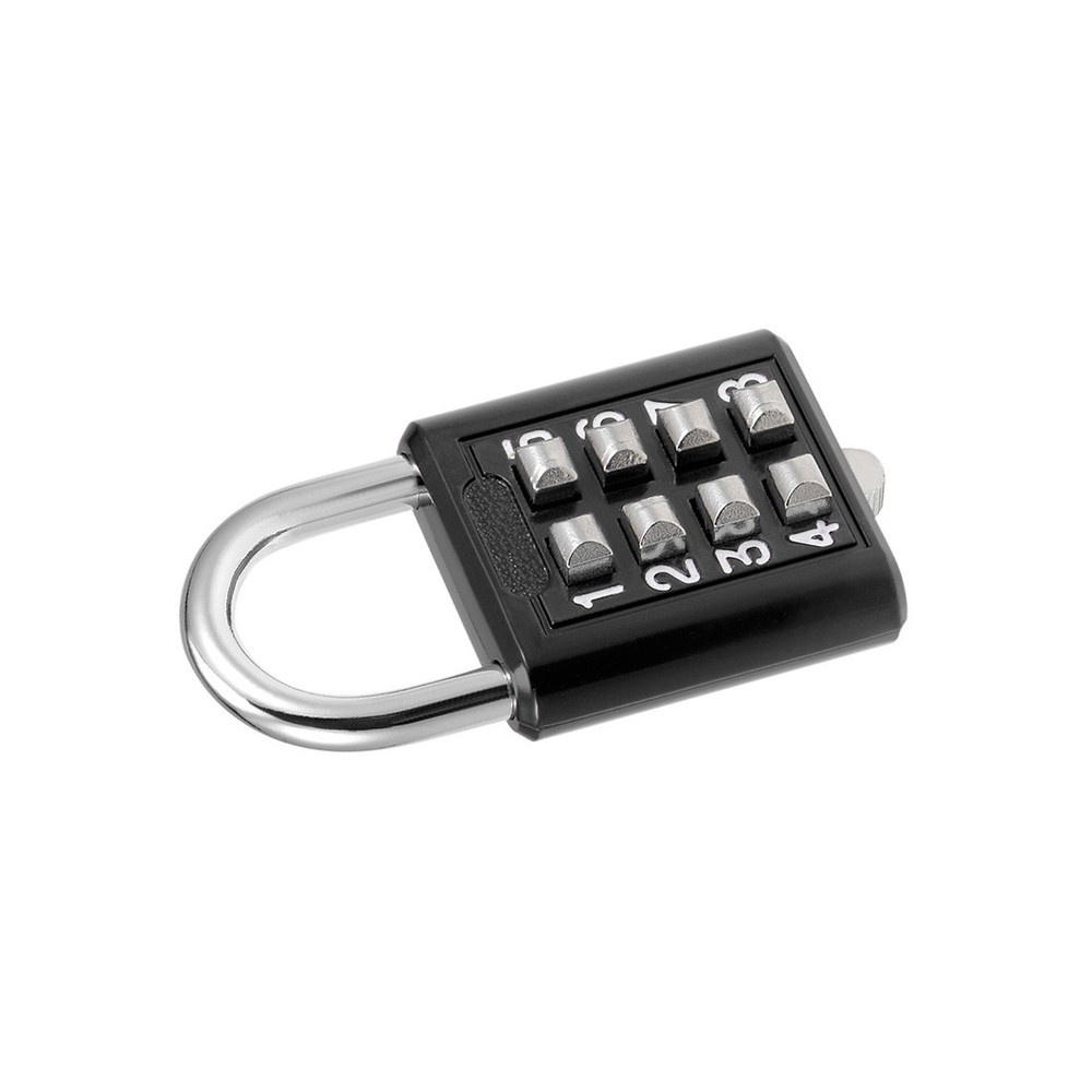 8-Digit Combination Padlock Pad Lock Push Button Lock for Locker Cabinet Black