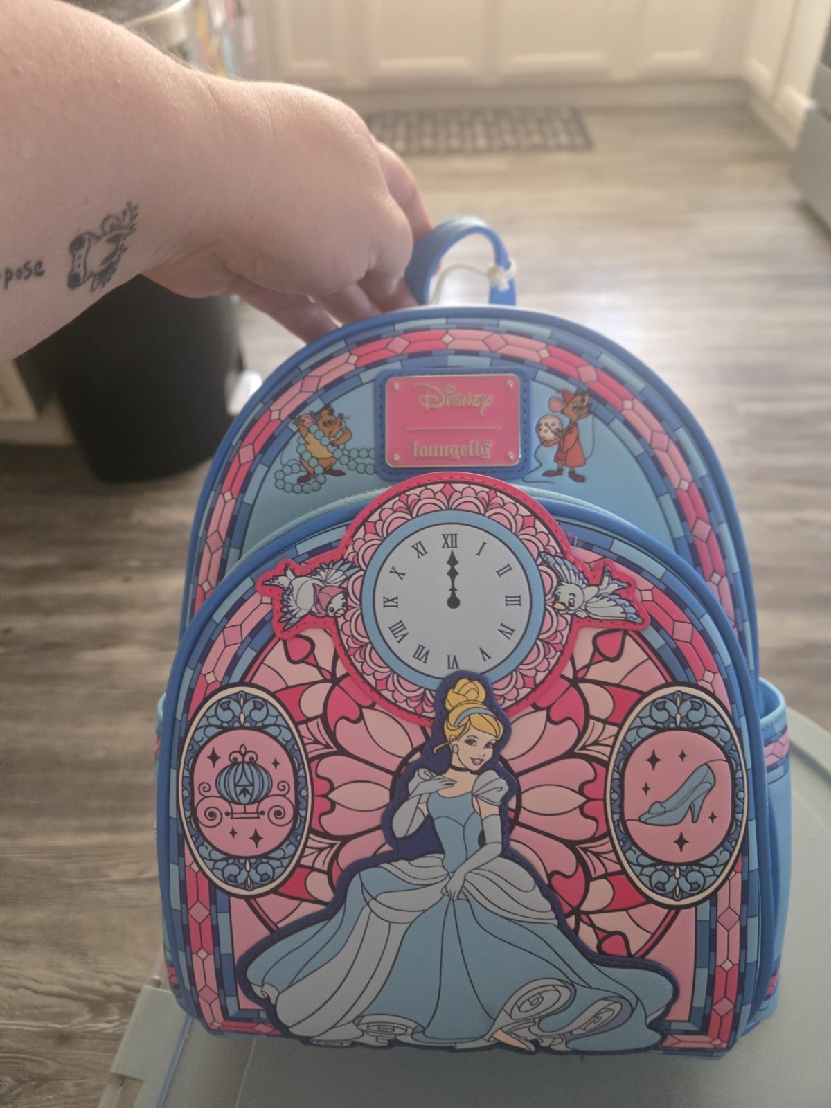 Loungefly Disney Cinderella Stained Glass Portrait Mini Backpack ☆NWT