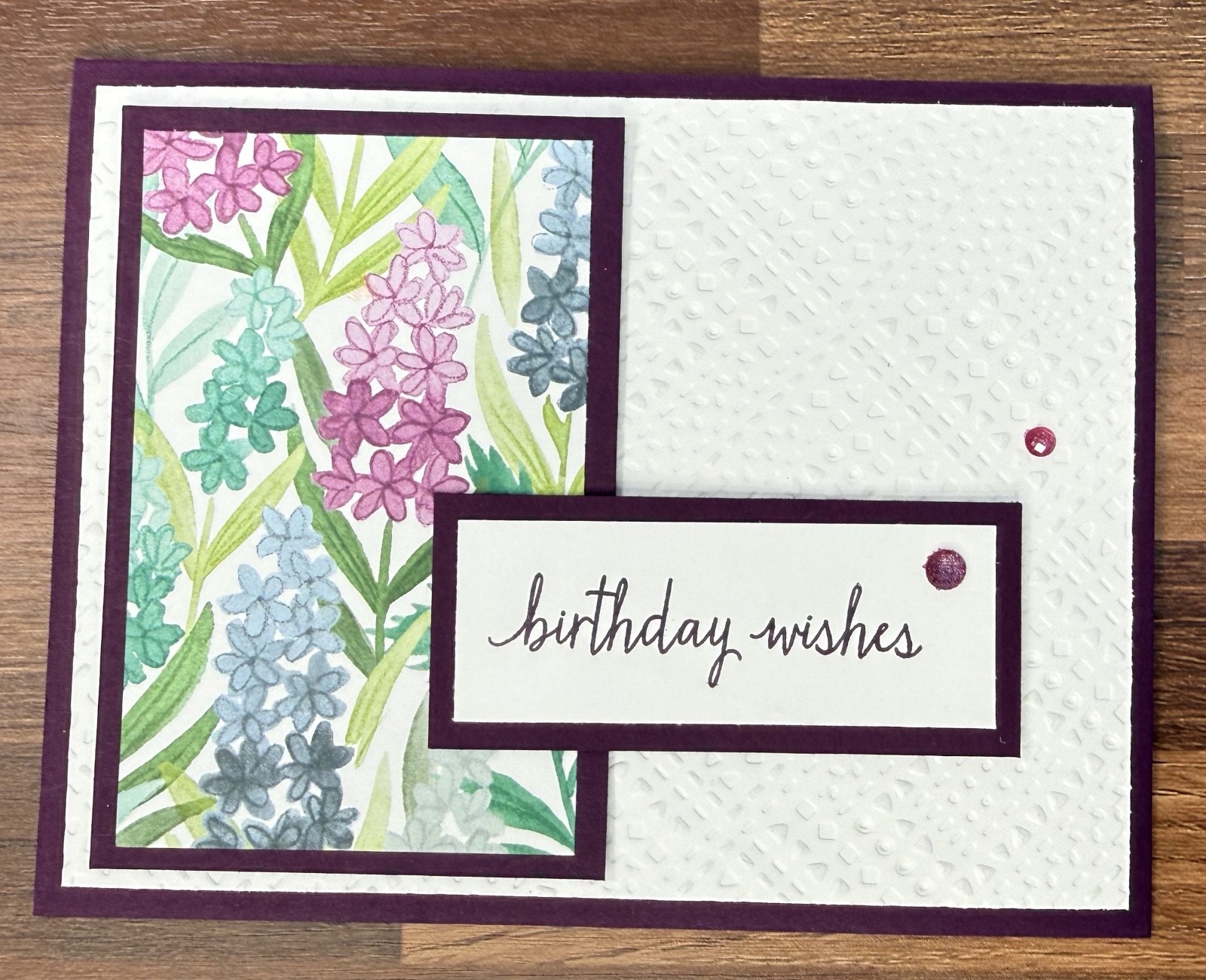 Stampin Up Card Kit Happy Birthday Florals in Bloom DSP Blackberry - 4 Cards