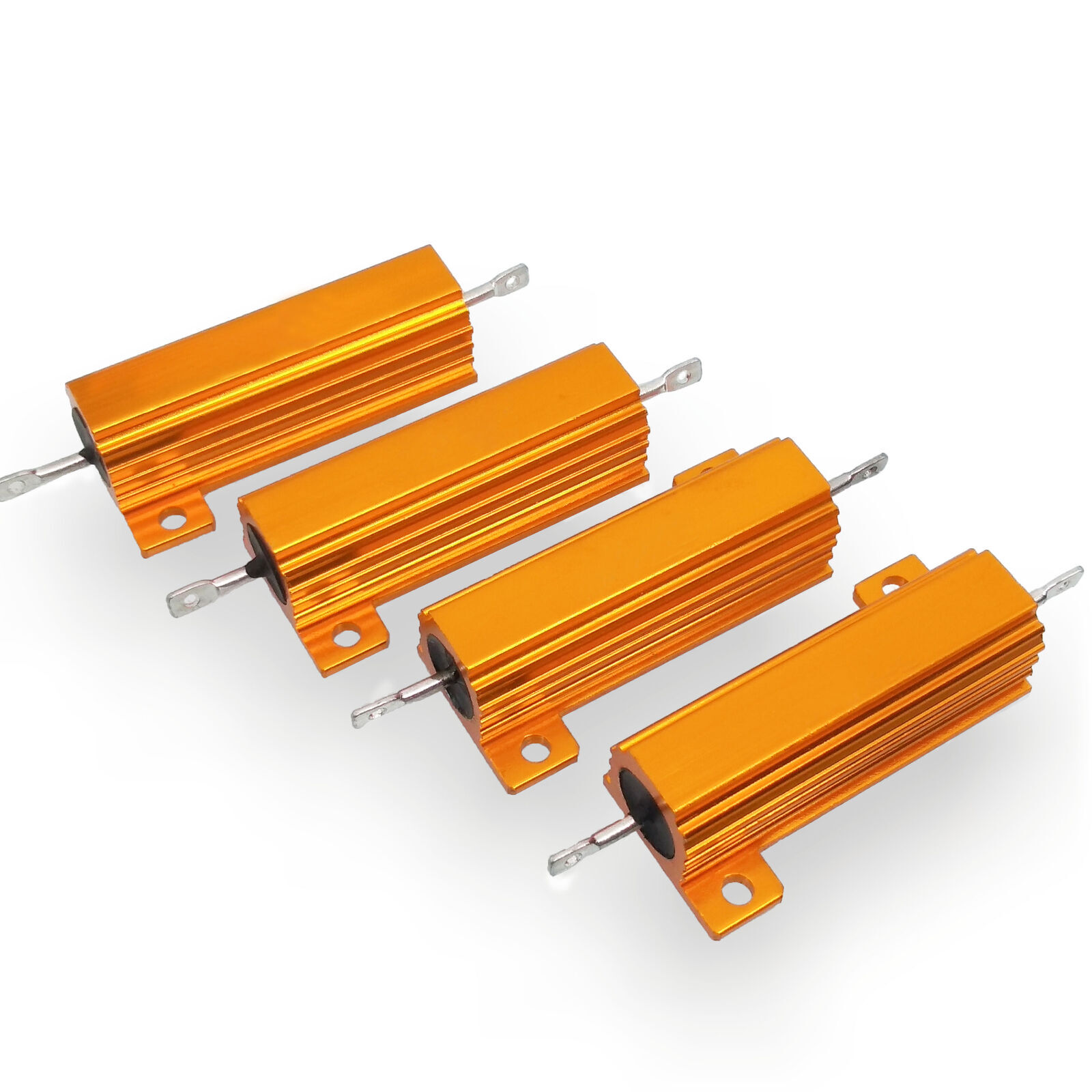 US Stock 4pcs 8 ohm 8 50W Watt Aluminum Housed Metal Case Wire Wound Resistors