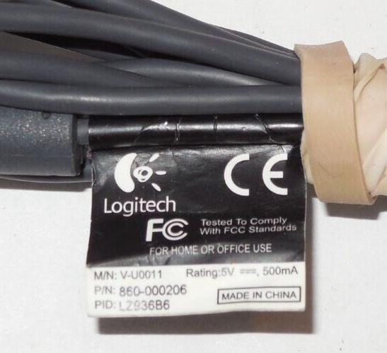 Logitech Webcam with built in Mic Model V-U0011