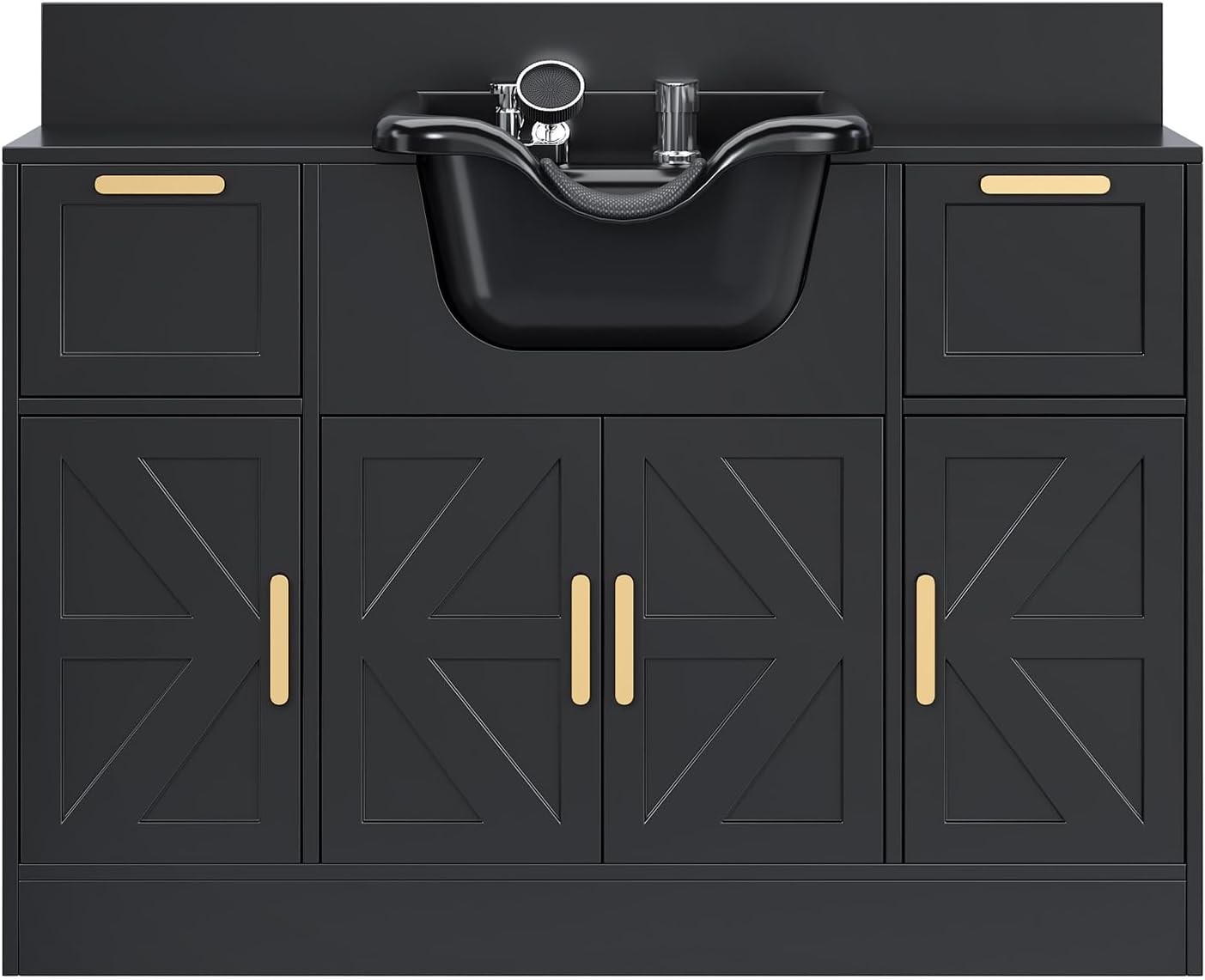 Salon Station, Shampoo Bowl with Cabinet & Drawer, UPC Certified Sprayer Faucet