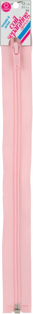 Coil Separating Zipper 12" Light Pink