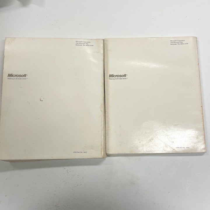1990 2 Book Set Using Microsoft Works for Apple + Microsoft Works Lessons