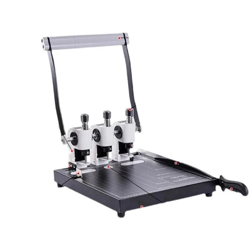 Three-Hole Punch with Paper Cutter: Dual-Function Punching and Cutting Machine