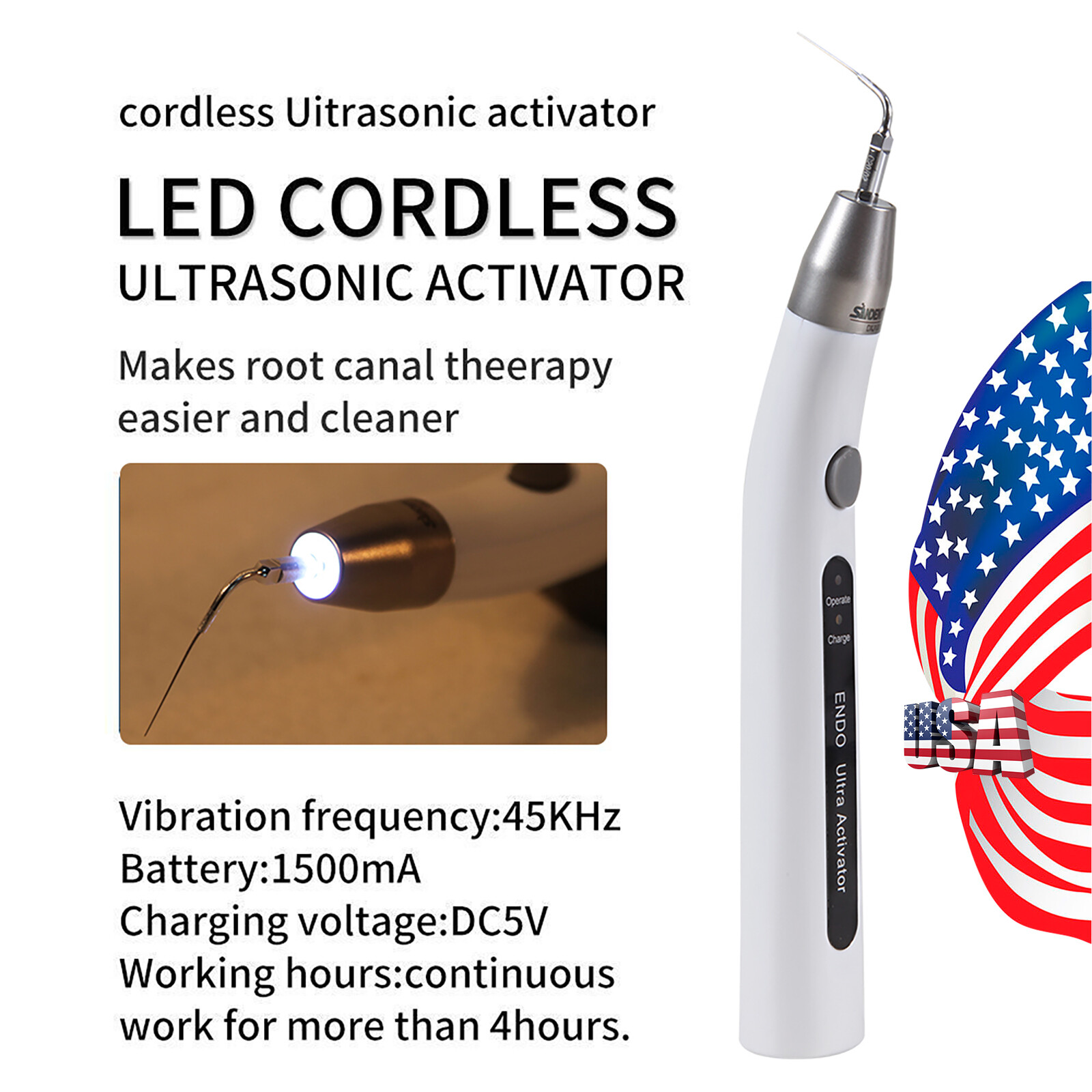 Dental Endo Ultra Activator Ultrasonic Irrigator Root Canal Scaling Handpiece