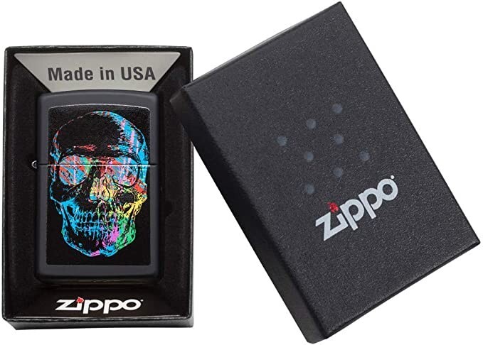 Zippo 28042 Skull Black Matte