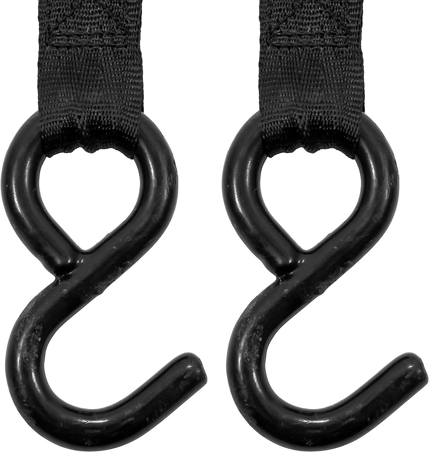 Ratchet Tie down Pair Anchor Retractable Transom Trailer Boat Hook Strap 2 Pack