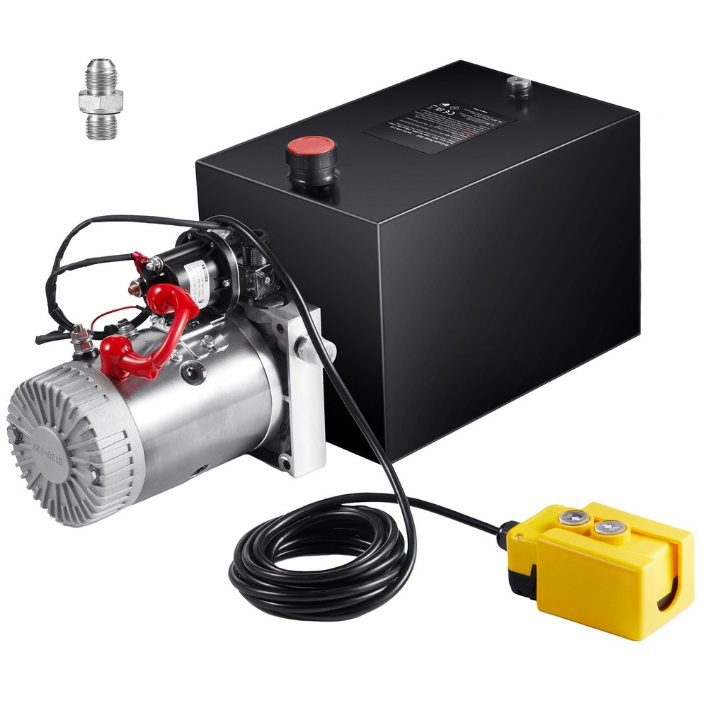 12 Quart Hydraulic Pump Single Acting DC 12V Dump Trailer Power Unit Pack