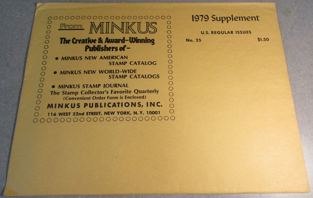 "MINKUS" 1979 SUPPLEMENT U.S. REGULAR ISSUES #25 W/FREE SHIPPING!!!