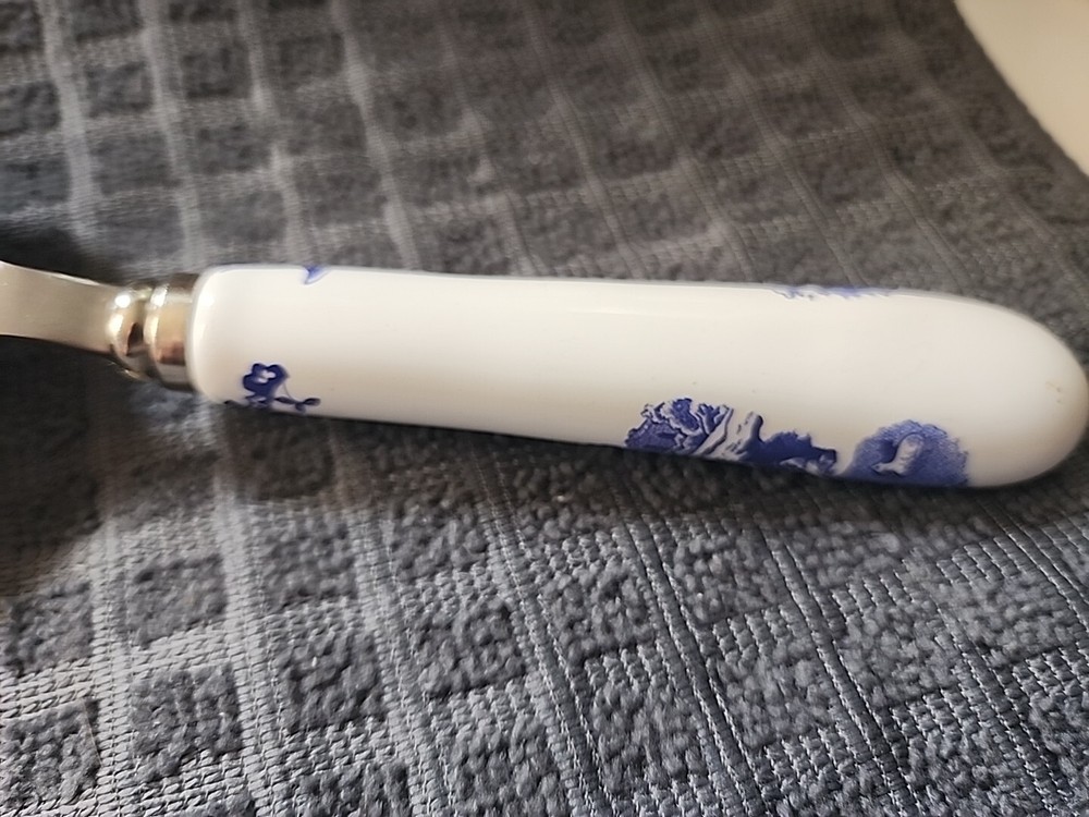 Italian White & Blue 10.5" Cake Knife Server, By Spode.