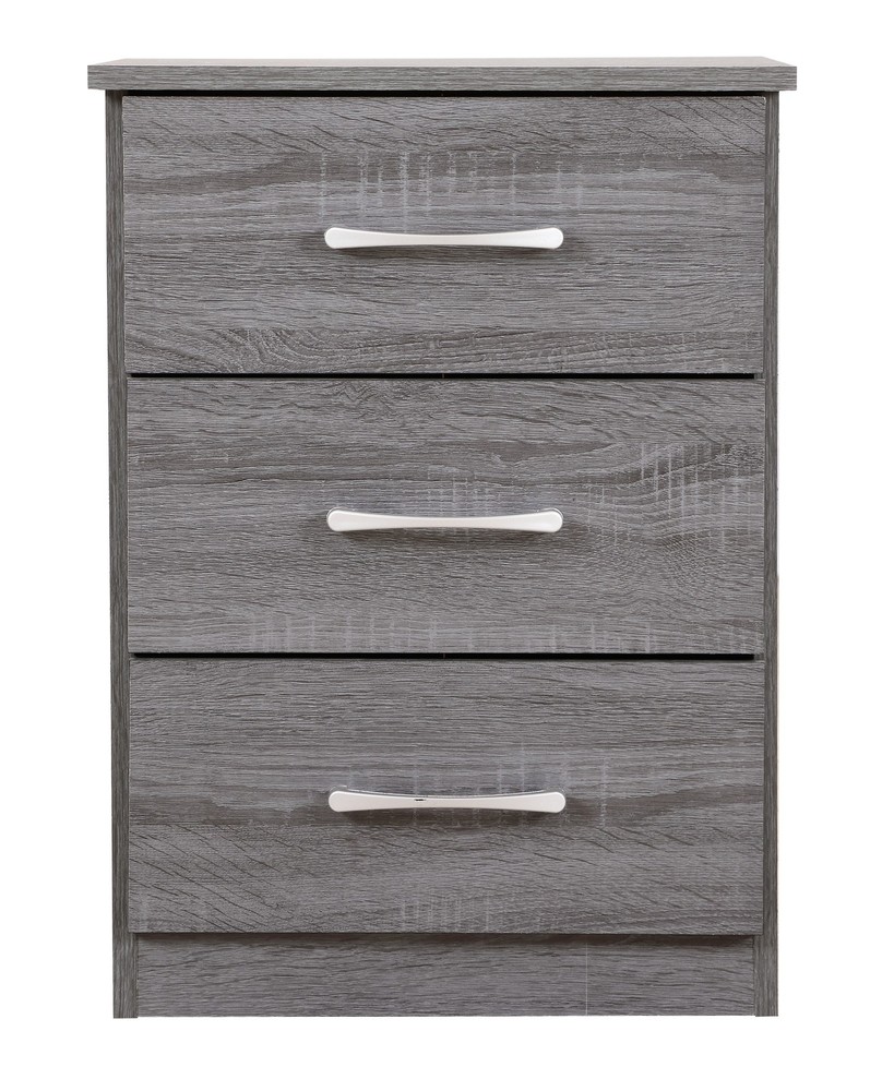 Chic Gray Contemporary Nightstand