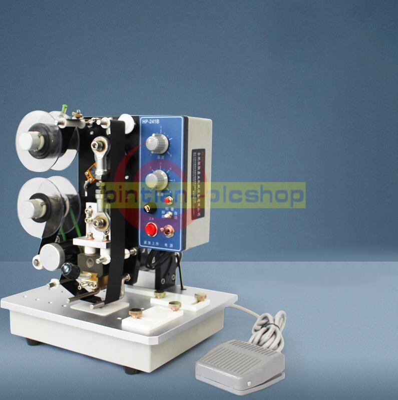 Semi-Auto Ribbon Printer Adjustable Machine Hot Stamp Coder Foot Switch HP241B