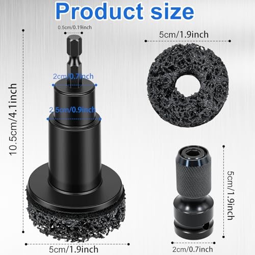 Wheel Hub Cleaning Tool with 5 Replaceable Pads, Effective Rust & Paint