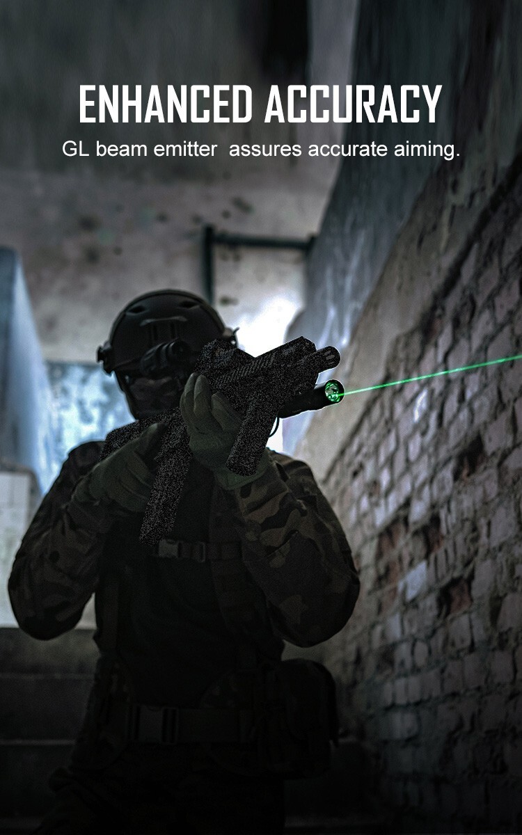 Olight Odin GL Mini 1000 Lumen Tactical Flashlight, White LED & Green Laser