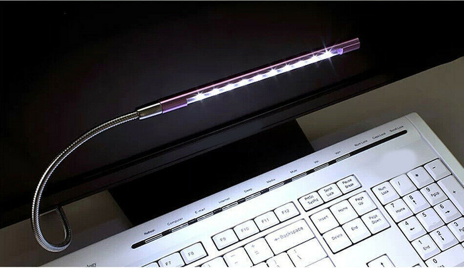For Reading Notebook PC Laptop 10 LED USB Keyboard Night Light Flexible Lamp 1*
