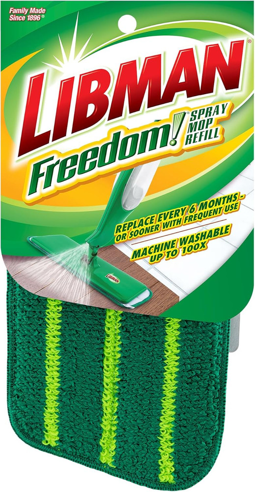 Libman Freedom Spray Mop Refills, 3 Pack, Green